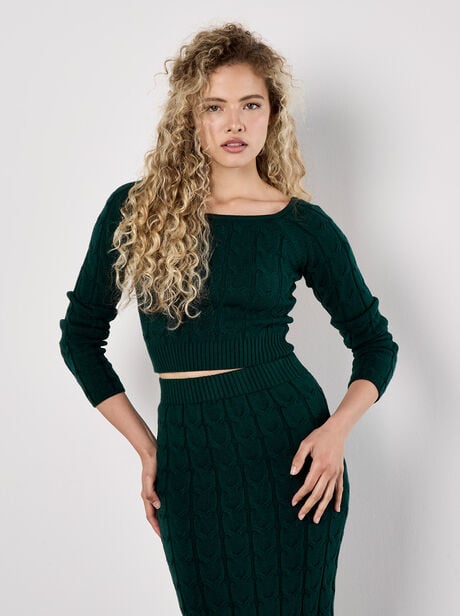 Cable Knit Cropped Jumper