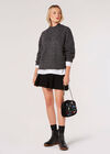 Plaited Knit Mock Neck Jumper, Grey, large