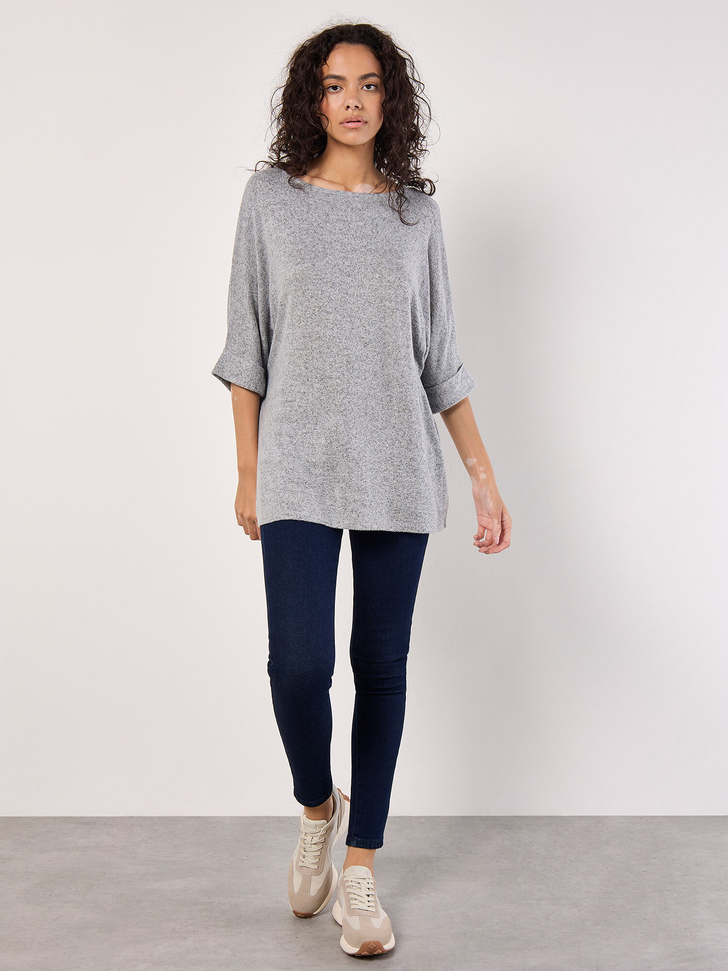 Soft Touch Batwing Top Apricot Clothing