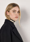 Oversized Tailored Boyfriend Coat, Black, large