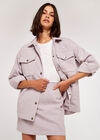 Check Wool Shacket, Lilac, large
