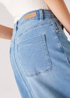 Button Down Denim Midi Skirt, Blue, large