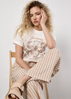 Wide Leg Stripe Trousers, Stone, large