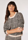 Check Knitted Jumper, Stone, large