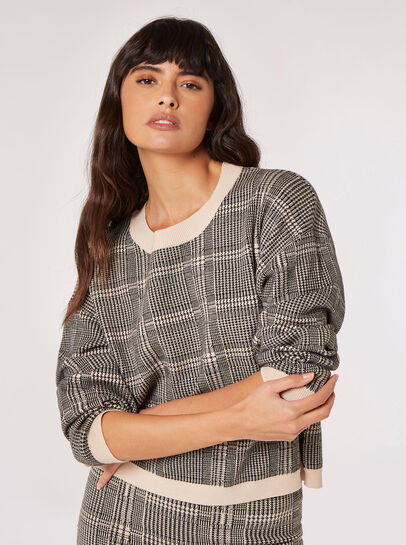 Check Knitted Jumper