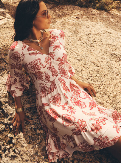 Sarasa Floral Ruffle Mini Dress