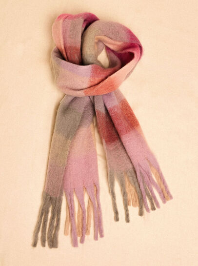 Pastel Check Colour Block Scarf