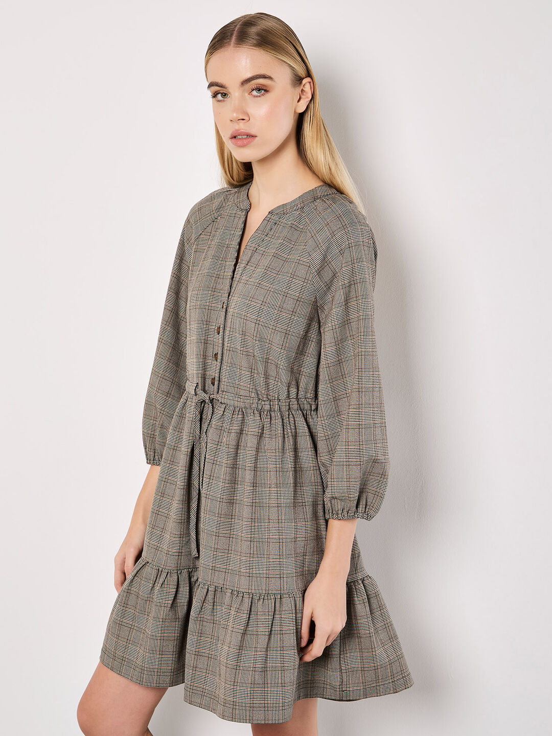 Image of Heritage Check Ruffle Hem Mini Dress