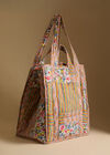 Printed Patchwork Cotton Tote Bag, Assorted, large