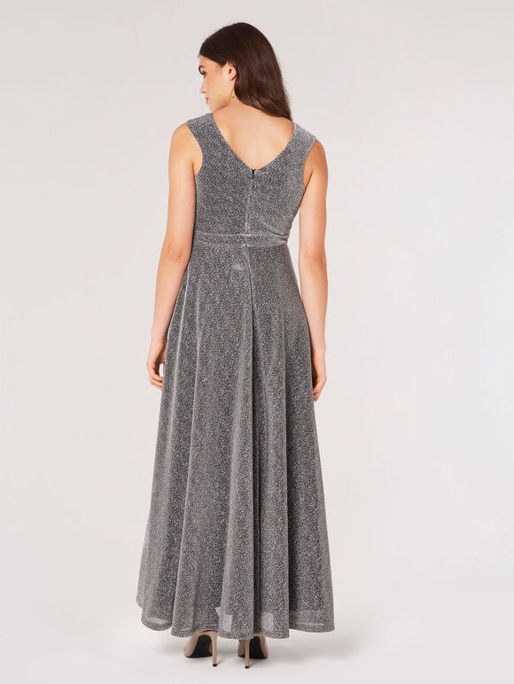 Shimmer Wrap Maxi Dress, Light Grey / Silver, large