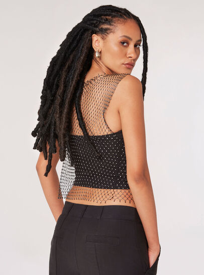 Diamante Mesh Tank Top