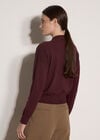 Soft Fine Knit Wrap Jumper, Burgundy, large