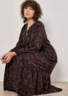 Curve Painterly Paisley Midi Dress, Black, large