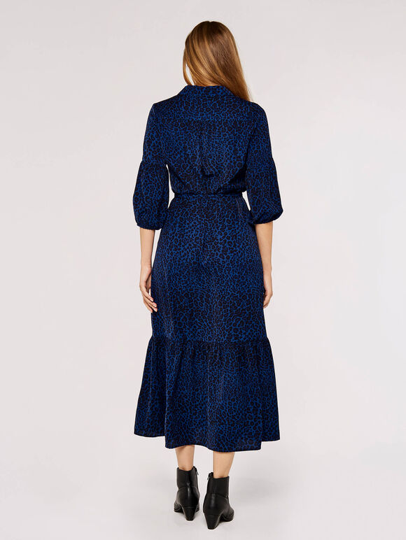 Animal Print Maxi Dress, Navy, large