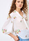 Floral Paisley Embroidered Blouse, White, large