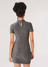 Sparkle Ruched Wrap Dress, Silver, large