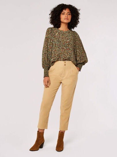 Ditsy Floral Balloon Sleeve Top