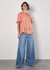 Smocked Ruffle Top, Coral, large