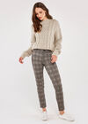 Check Jacquard Trousers, Black, large