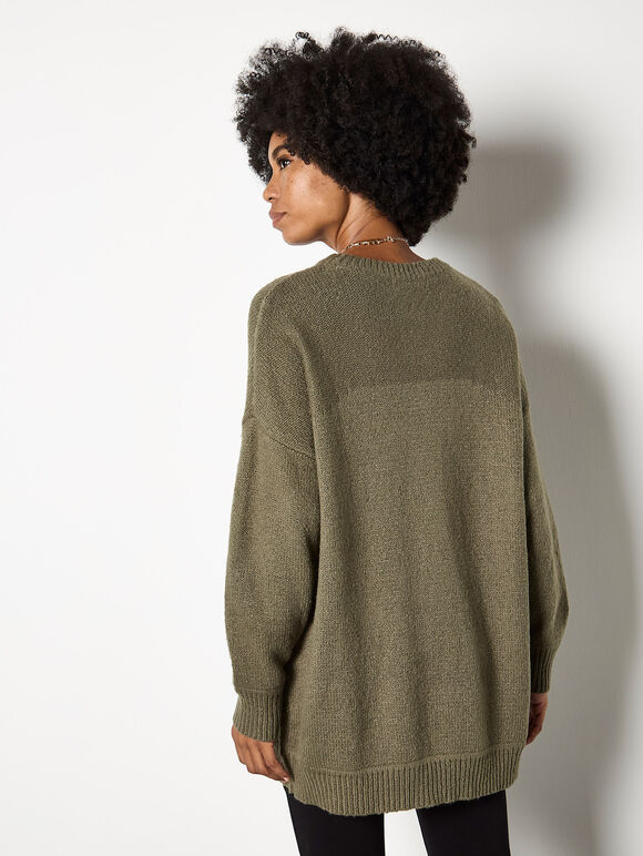 Oversized Jumper Tunic, Khaki, large