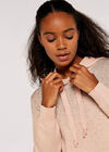 Graduating Lurex Kitted Hoodie, Pink, large