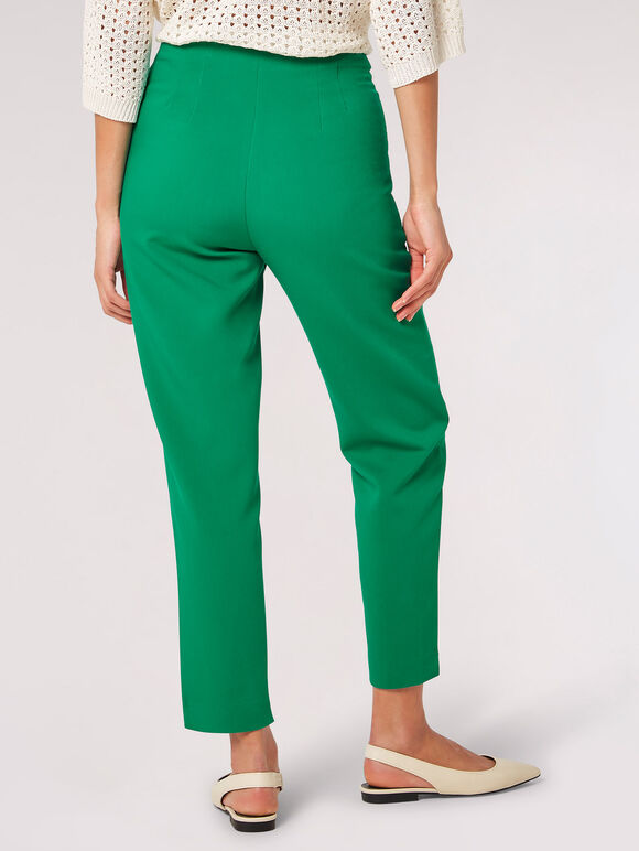 Pintuck Pleat Tailored Trousers, Green, large