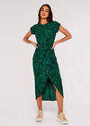 Brushstroke Print  Midi Dress, Navy, large
