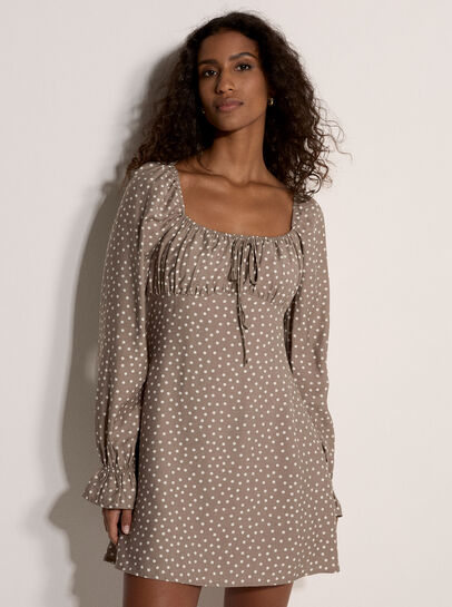 Polka Dot Milkmaid Mini Dress