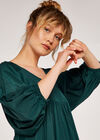 Ruffle Front Top, Green, large