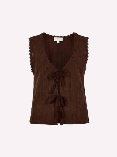 Pointelle Knit Waistcoat