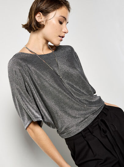 V Back Sparkle Top