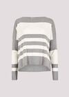 Stripe Knitted Jumper, Grey, large