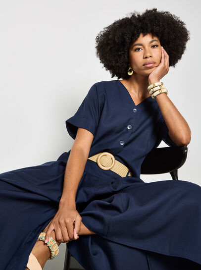 Pleated Wide-Leg Culotte Trousers