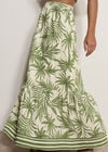 Palm Print Midi Skirt, Cream, large