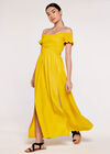 Cross Over Slit Dress, Yellow, large
