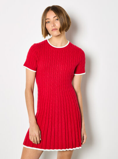 Cable Knit Skater Mini Dress