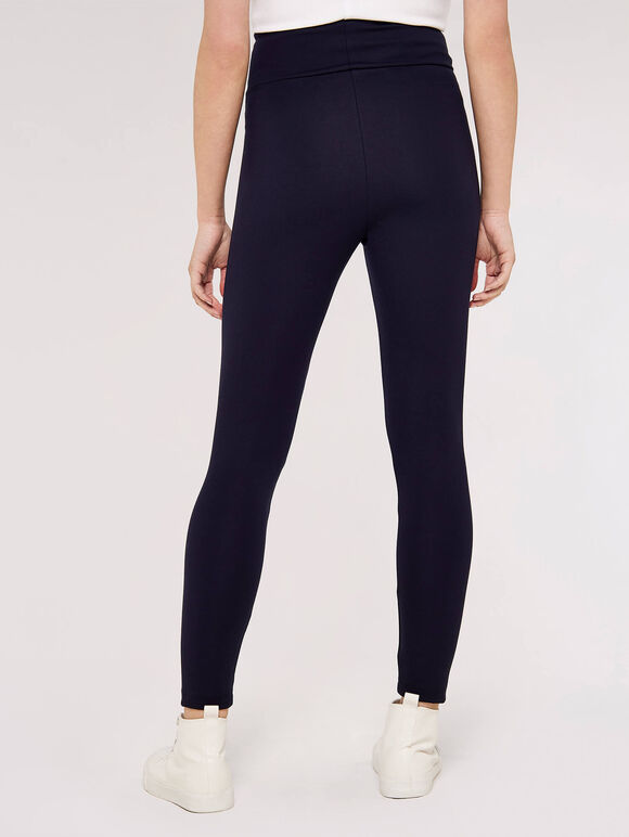 Waistband Ponti Legging, Navy, large