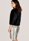 Black Faux Fur Jacket, Black, large
