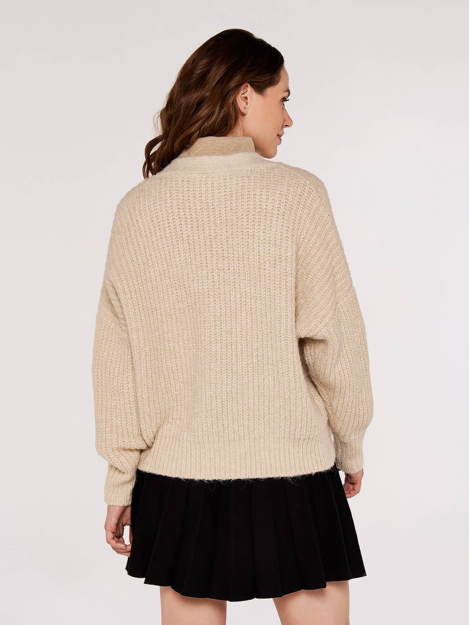 Knit Boyfriend Cardigan Apricot Clothing