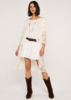 Mesh Scallop Edge Cardigan, Stone, large