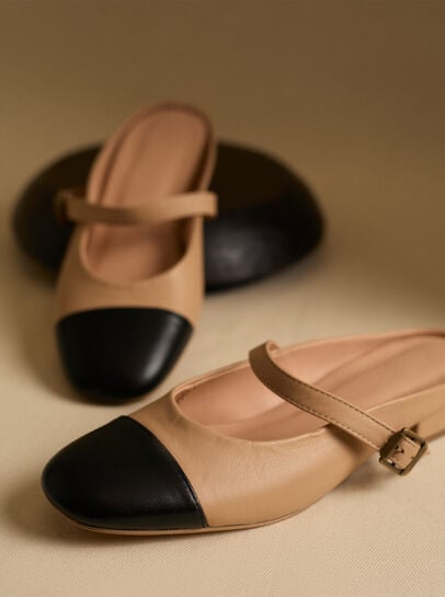 Leather Slip On Mary Jane Shoes