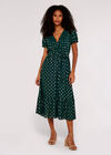 Gold Foil Oval Midi Dress, Green, large