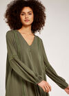 Lace Detail Smock Dress, Khaki, large