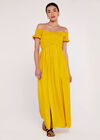 Cross Over Slit Dress, Yellow, large