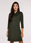 Cowl Neck Mini Dress, Green, large