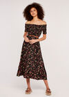 Morris Wildflower Bardot Dress, Black, large