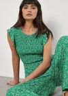 Mosaic Ruffle Sleeve Jumpsuit, Green, large