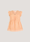 Cotton Broderie Ruffle Shoulder Top, Peach, large