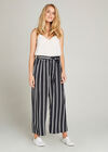 Navy Wide Leg Striped Culottes, Navy, large