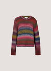 Chunky Knit Tonal Stripe Jumper, Navy, large